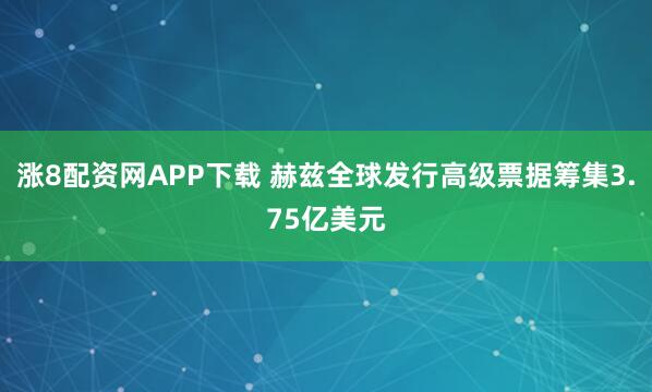 涨8配资网APP下载 赫兹全球发行高级票据筹集3.75亿美元