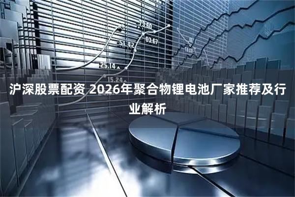 沪深股票配资 2026年聚合物锂电池厂家推荐及行业解析