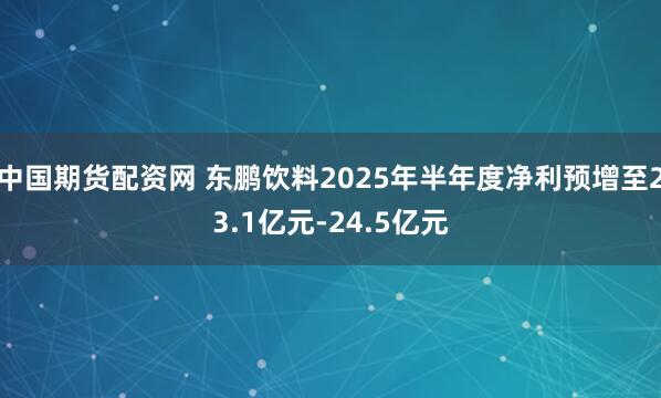 中国期货配资网 东鹏饮料2025年半年度净利预增至23.1亿元-24.5亿元